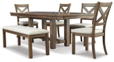 Homestyle Furniture - Ashley Furniture - Moriville Dining Table and 4 Chairs and Bench - Dining Table and 4 Chairs and Bench - D631D6