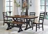 Homestyle Furniture - Ashley Furniture - Wildenauer Dining Table, 4 Chairs and Bench - Dining Table, 4 Chairs and Bench - D634D2