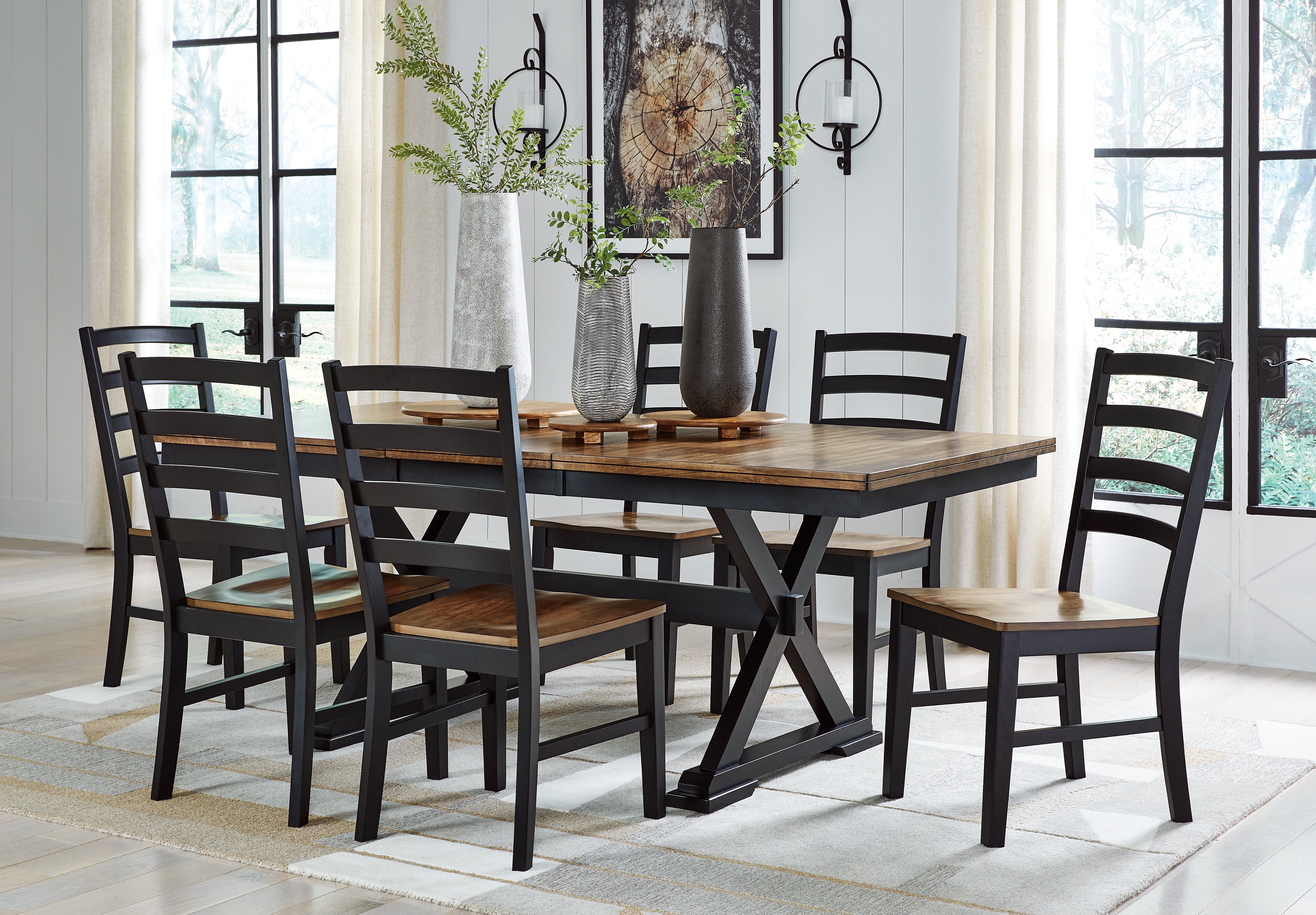 Homestyle Furniture - Ashley Furniture - Wildenauer Extension Dining Table and 6 Chairs - Extension Dining Table and 6 Chairs - D634D4