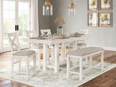 Homestyle Furniture - Ashley Furniture - Robbinsdale Counter Height Dining Table, 4 Barstools and Bench - Counter Height Dining Table, 4 Barstools and Bench - D642D2