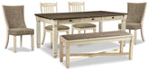 Homestyle Furniture - Ashley Furniture - Bolanburg Dining Table, 4 Chairs and Bench - Dining Table, 4 Chairs and Bench - D647D34