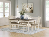 Homestyle Furniture - Ashley Furniture - Bolanburg Dining Table with 2 Chairs and 2 Benches - Dining Table with 2 Chairs and 2 Benches - D647D7