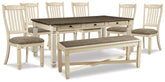 Homestyle Furniture - Ashley Furniture - Bolanburg Dining Table, 6 Chairs, and Bench - Dining Table, 6 Chairs, and Bench - D647D26