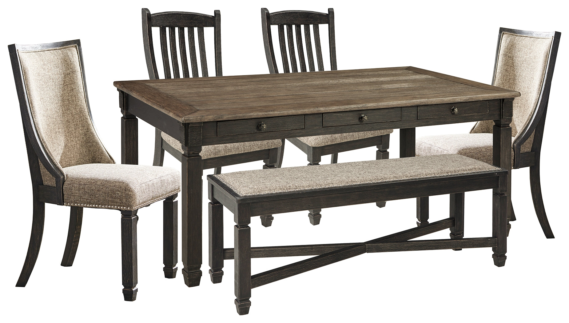 Homestyle Furniture - Ashley Furniture - Tyler Creek Dining Table with 4 Chairs and Bench - Dining Table with 4 Chairs and Bench - D736D6