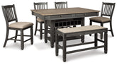 Homestyle Furniture - Ashley Furniture - Tyler Creek Counter Height Dining Table and 4 Barstools and Bench - Counter Height Dining Table and 4 Barstools and Bench - D736D8