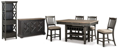 Homestyle Furniture - Ashley Furniture - Tyler Creek Counter Height Table with 4 Barstools, Server and Display Cabinet - Counter Height Table with 4 Barstools, Server and Display Cabinet - D736D13