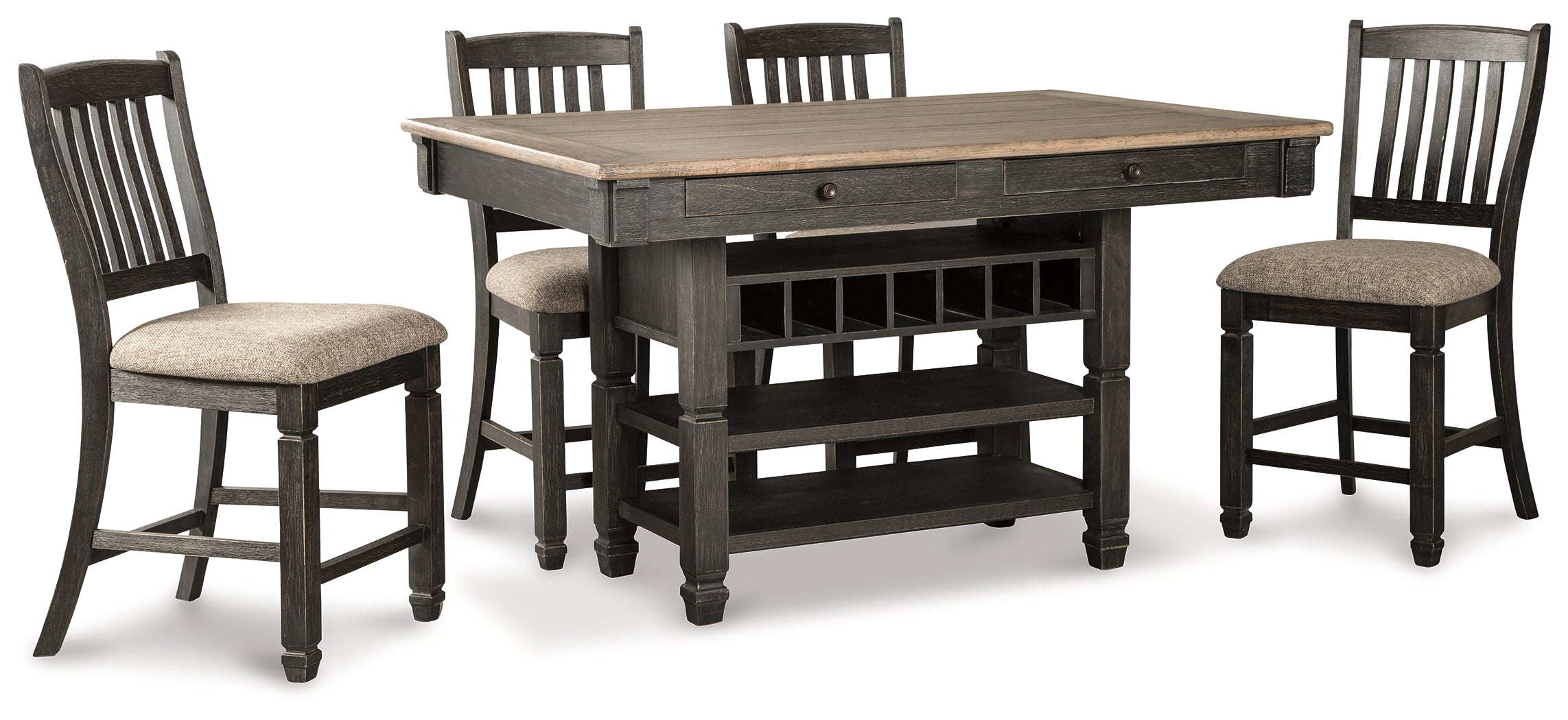 Homestyle Furniture - Ashley Furniture - Tyler Creek Counter Height Dining Table with 4 Barstools - Counter Height Dining Table with 4 Barstools - D736D3