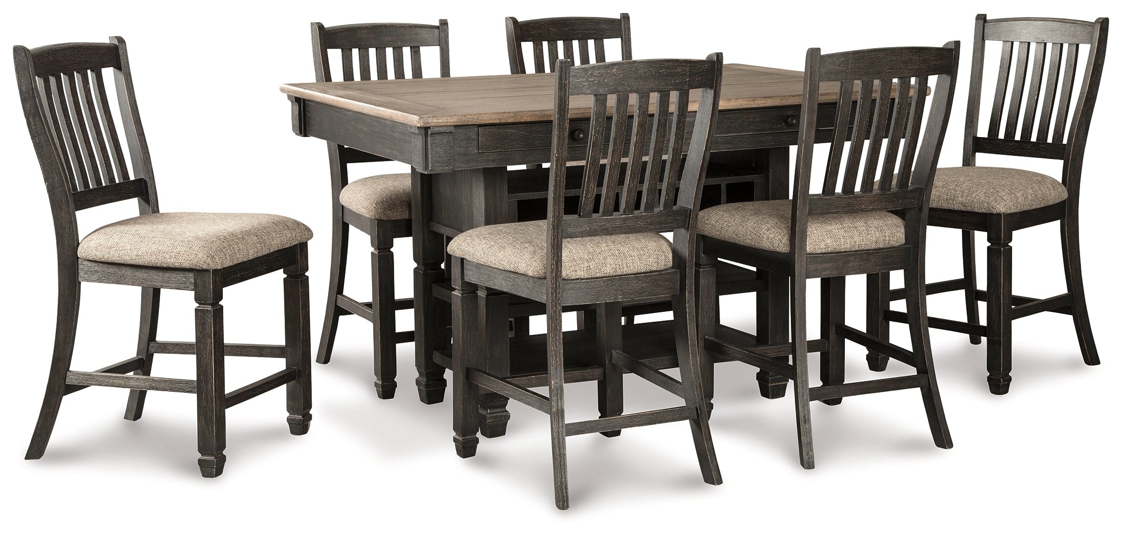 Homestyle Furniture - Ashley Furniture - Tyler Creek Counter Height Dining Table and 6 Barstools - Counter Height Dining Table and 6 Barstools - D736D5