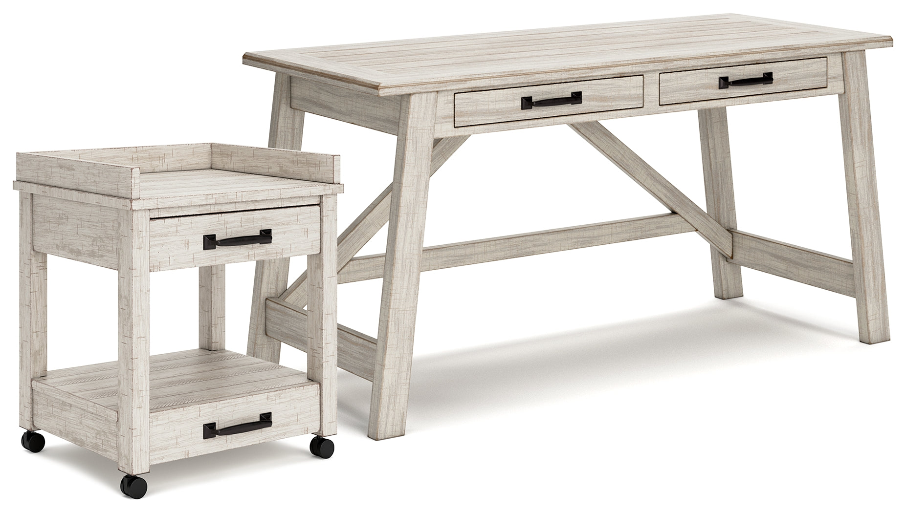 Homestyle Furniture - Ashley Furniture - Carynhurst Home Office Desk and Printer Stand - Home Office Desk and Printer Stand - H755H1