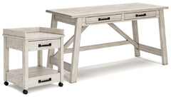 Homestyle Furniture - Ashley Furniture - Carynhurst Home Office Desk and Printer Stand - Home Office Desk and Printer Stand - H755H1