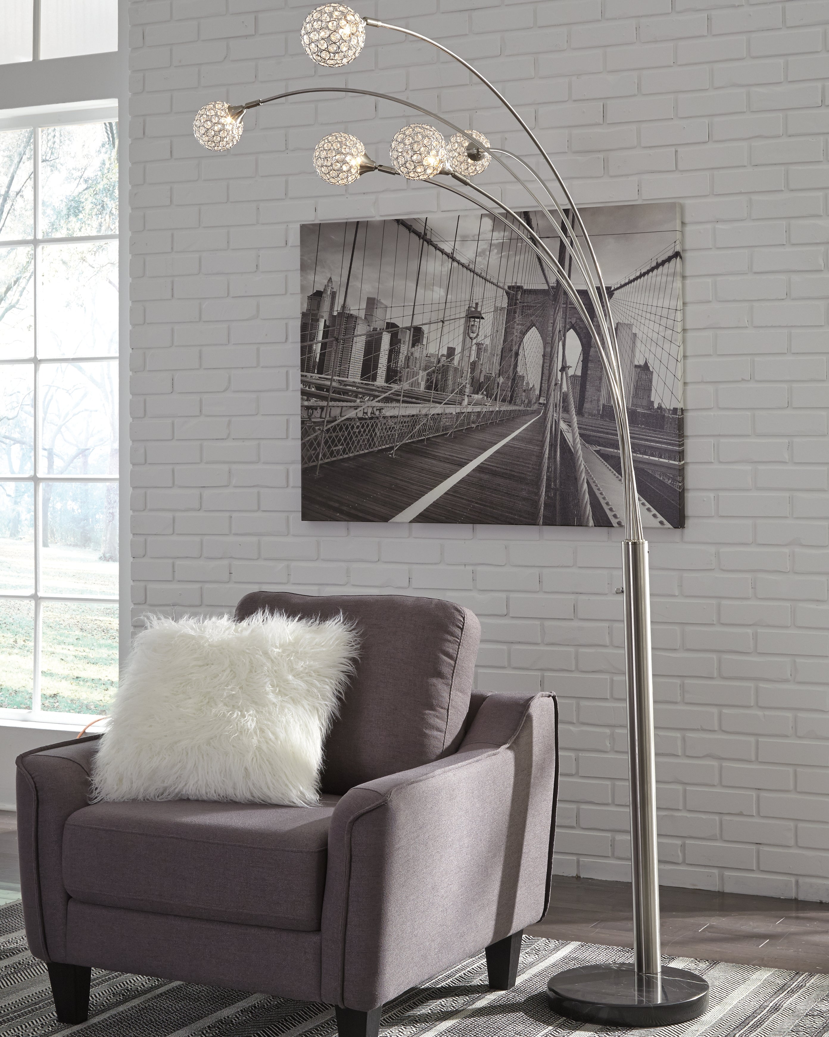 Homestyle Furniture - Ashley Furniture - Winter Arc Lamp - Metal Arc Lamp (1/CN) - L725089
