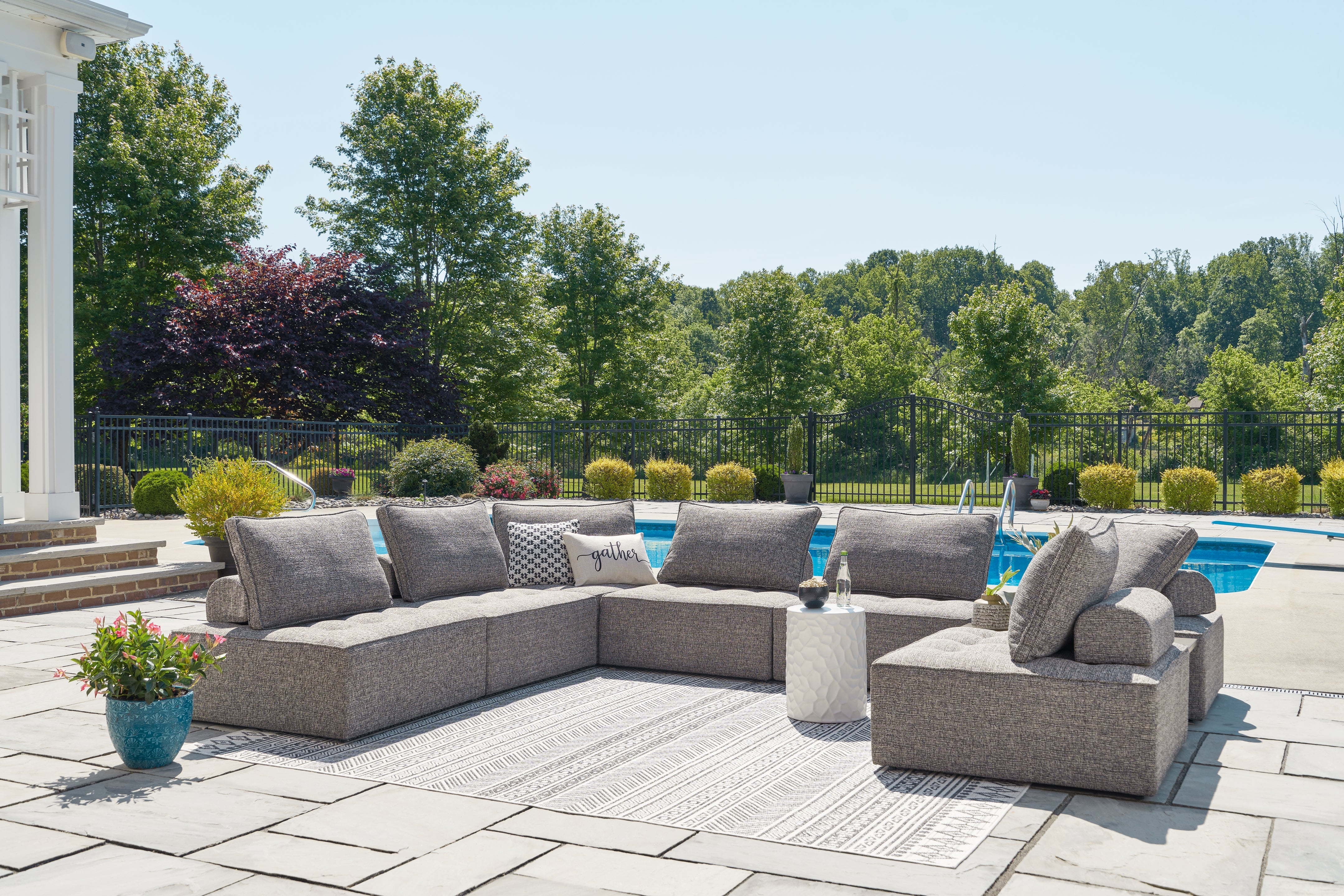 Homestyle Furniture - Ashley Furniture - Bree Zee 8-Piece Outdoor Sectional - 8-Piece Outdoor Sectional - P160P6