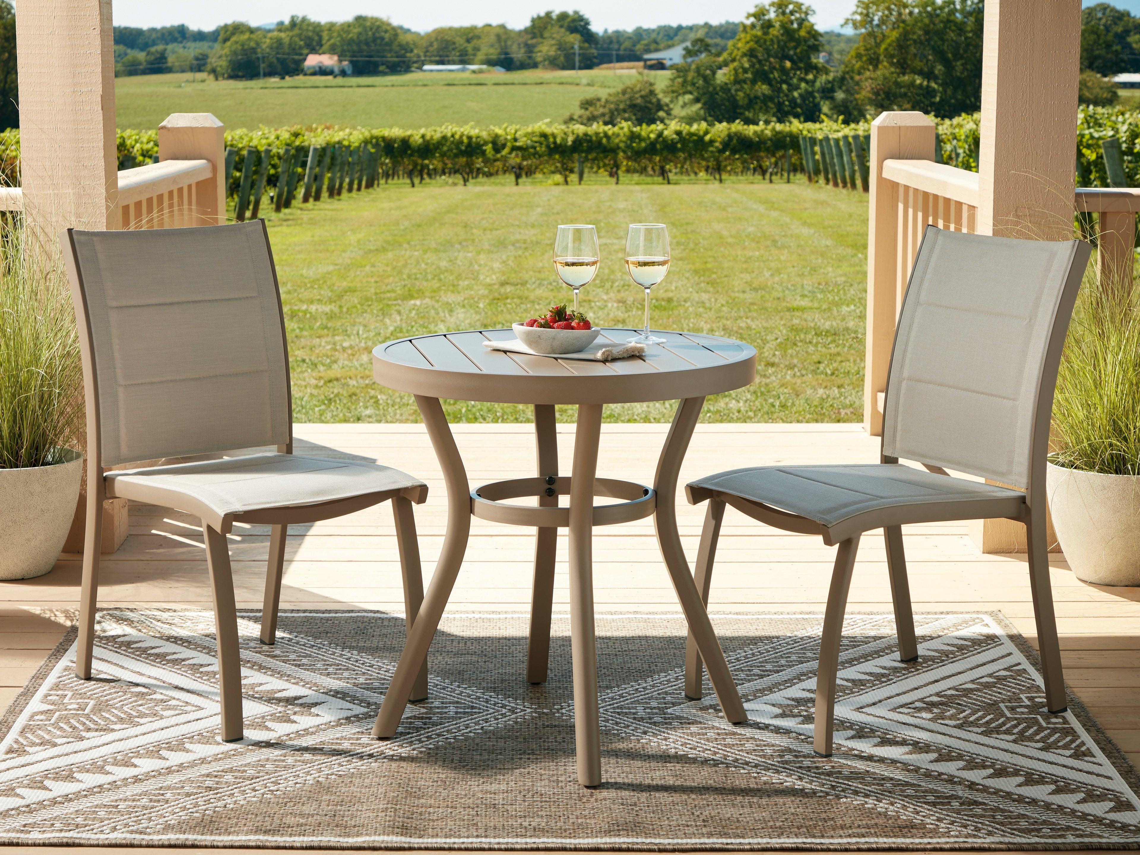 Homestyle Furniture - Ashley Furniture - Mission Beach Outdoor Table and 2 Chairs - Chairs w/Table Set (3/CN) - PCP200-050