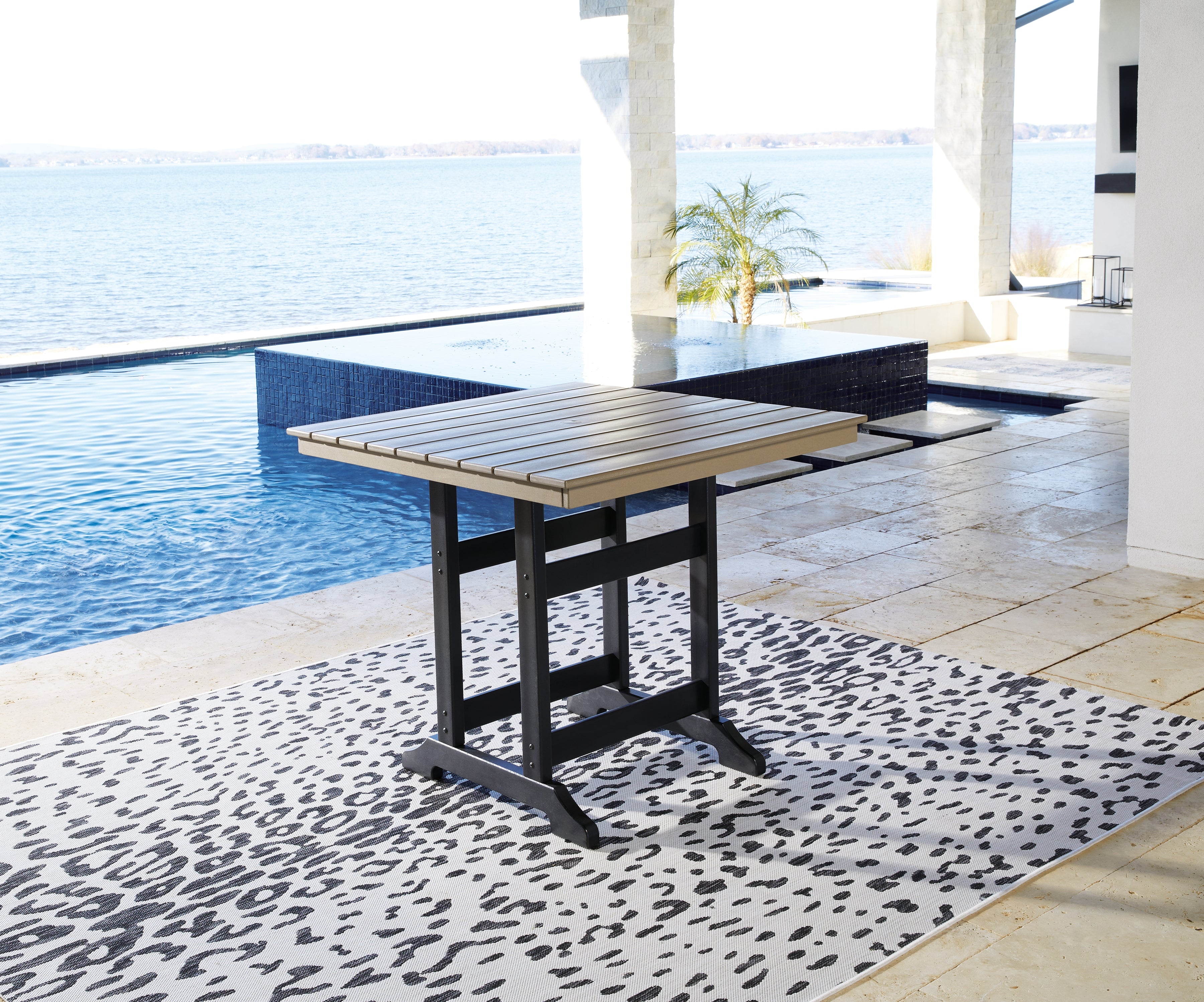 Homestyle Furniture - Ashley Furniture - Fairen Trail Outdoor Counter Height Dining Table - Square Counter TBL w/UMB OPT - P211-632