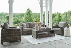 Homestyle Furniture - Ashley Furniture - Oasis Court Outdoor Sofa/Chairs/Table Set (Set of 4) - Sofa/Chairs/Table Set (4/CN) - P335-081