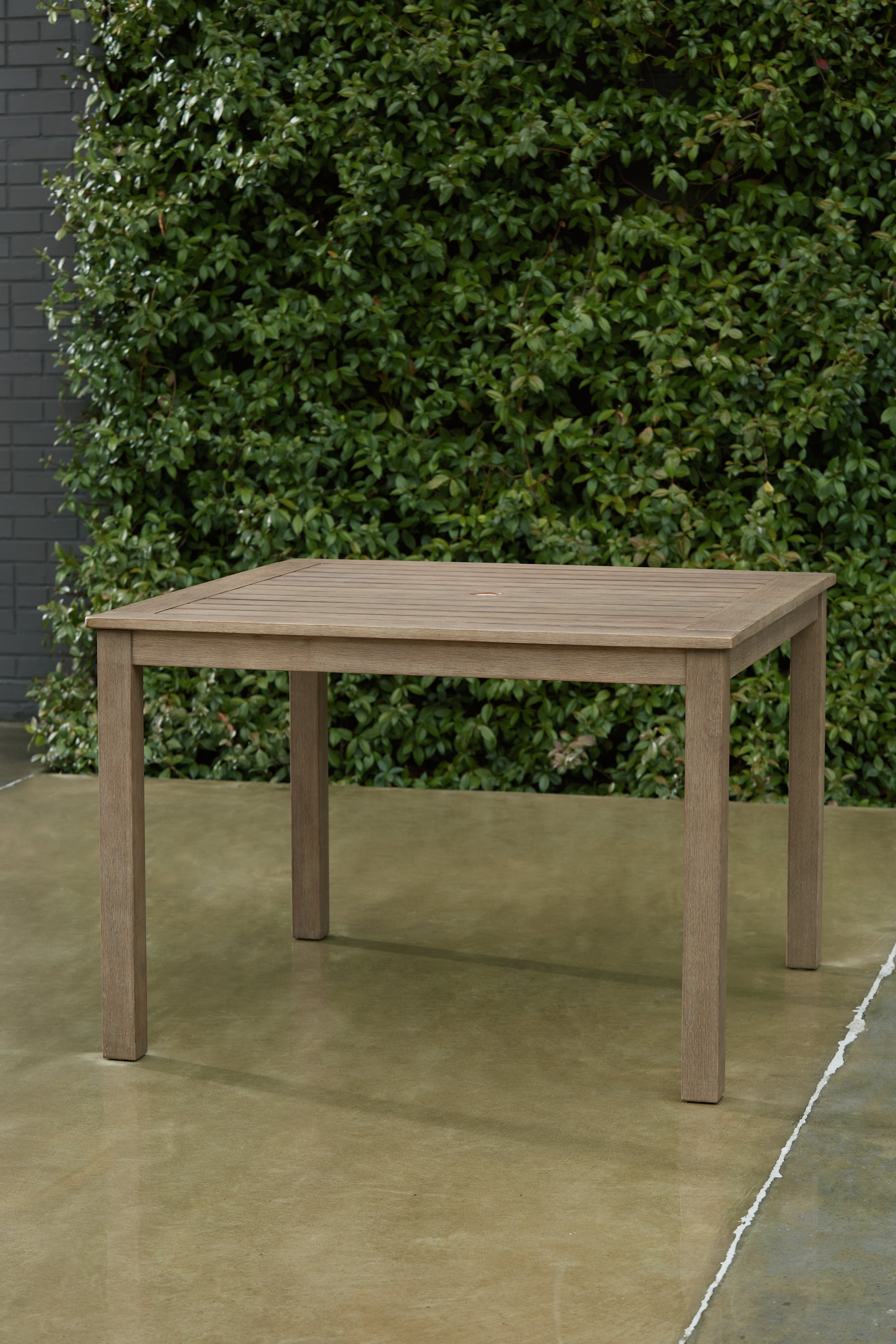 Homestyle Furniture - Ashley Furniture - Aria Plains Outdoor Dining Table - Square Dining Table w/UMB OPT - P359-615