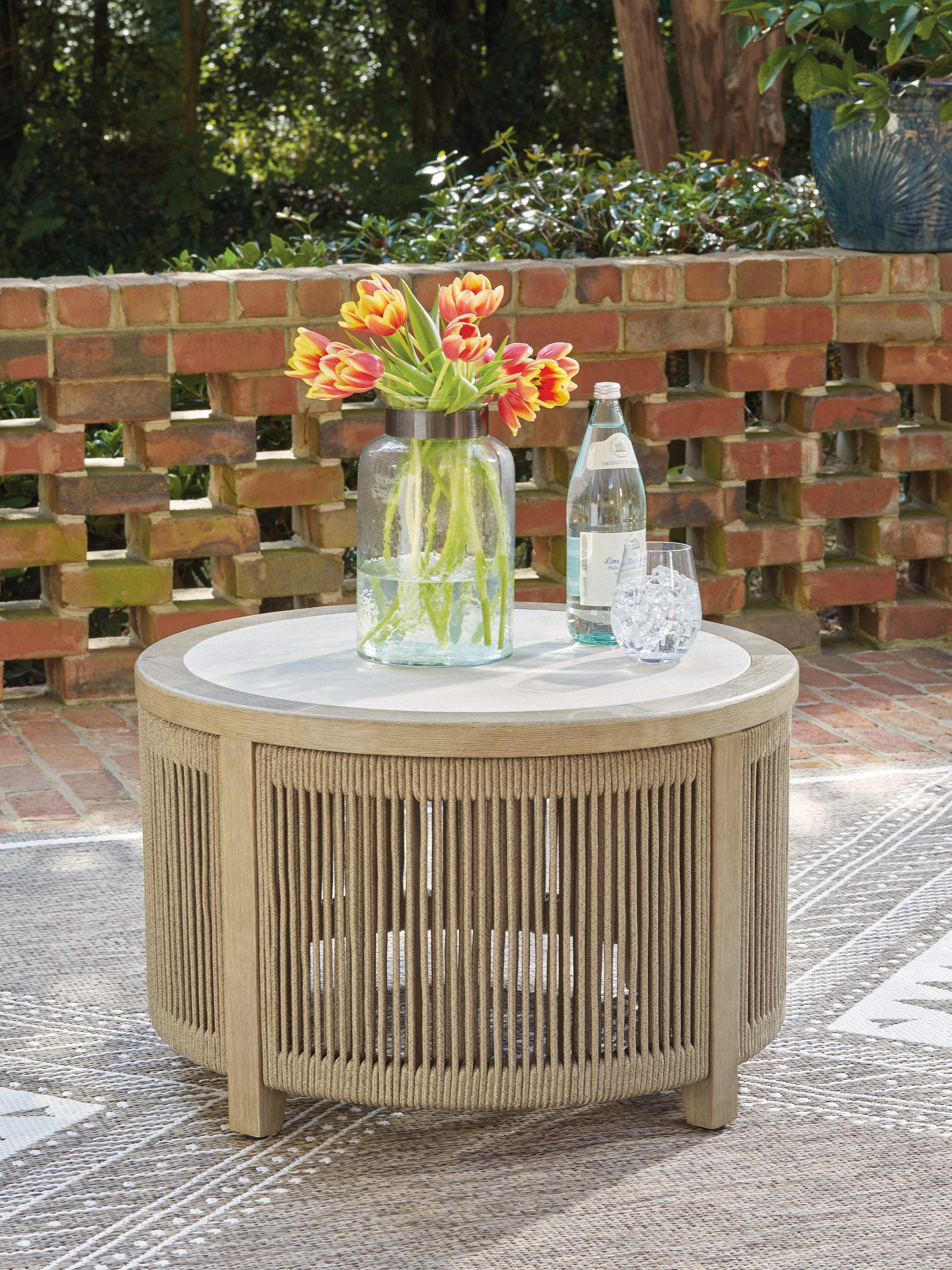 Homestyle Furniture - Ashley Furniture - Spooners Cove Outdoor Coffee Table - Round Cocktail Table - PCP469-708