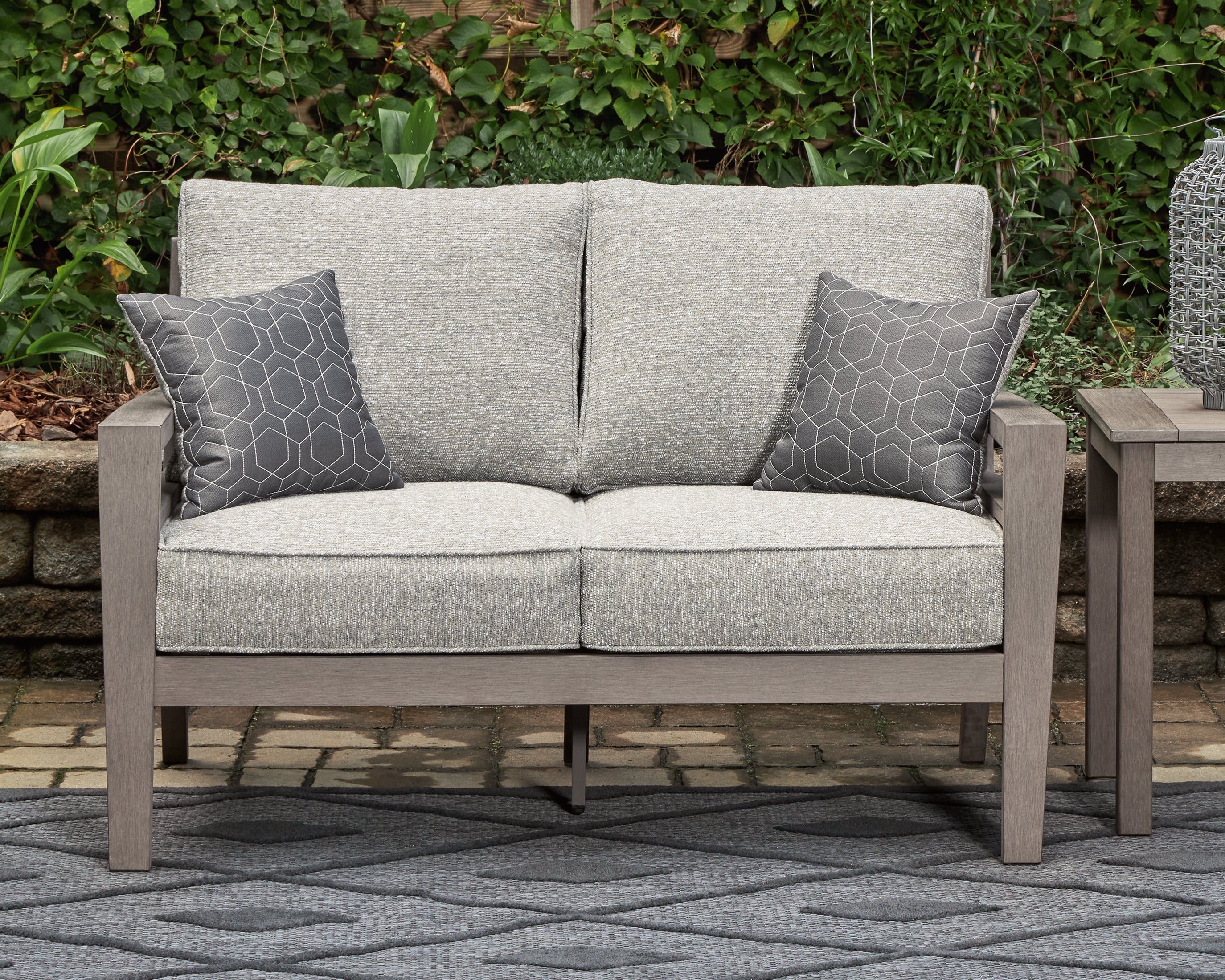 Homestyle Furniture - Ashley Furniture - Hillside Barn Outdoor Loveseat with Cushion - Loveseat w/Cushion - P564-835