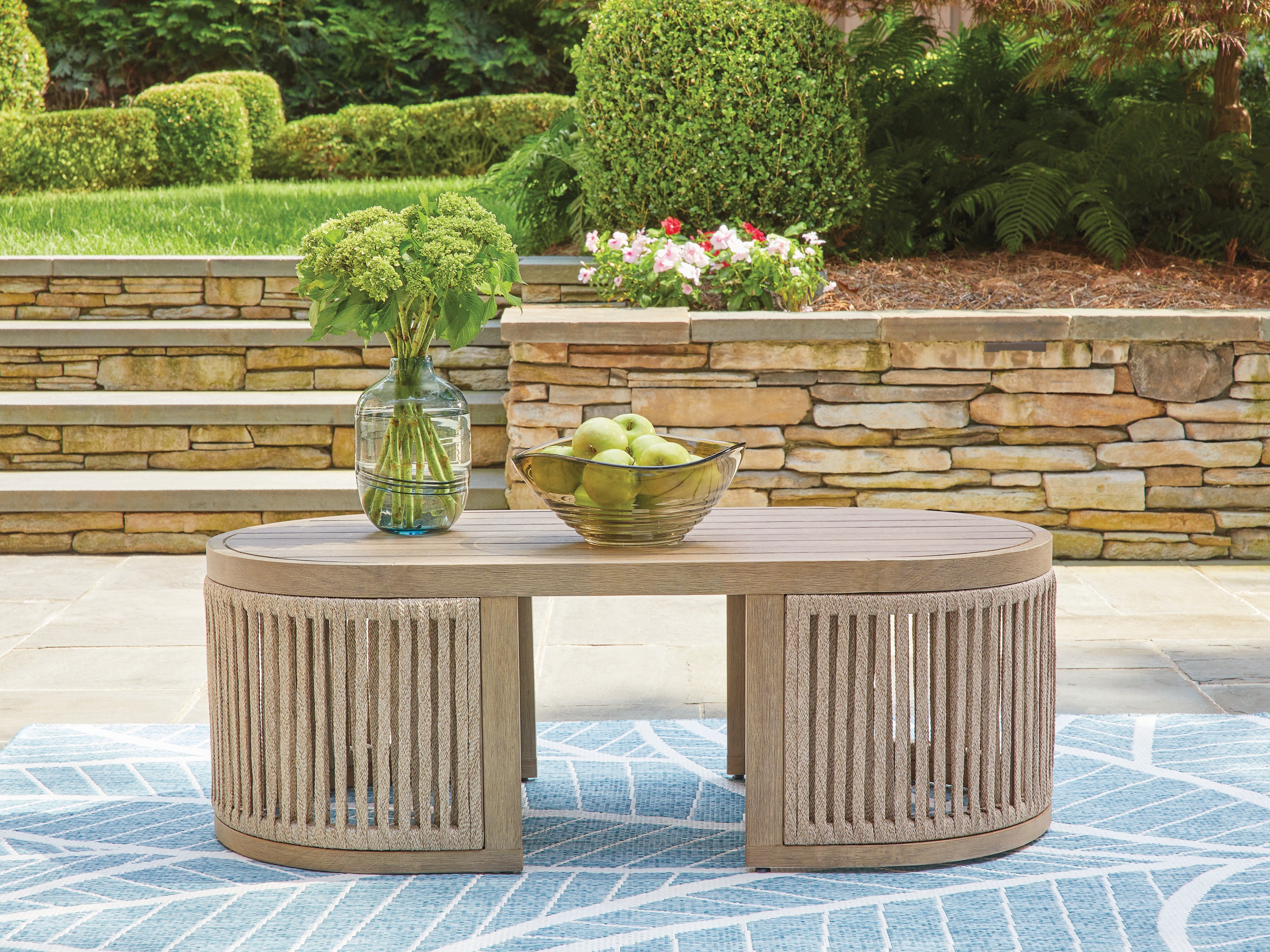 Homestyle Furniture - Ashley Furniture - Serena Shores Outdoor Coffee Table - Rectangular Cocktail Table - PCP604-701