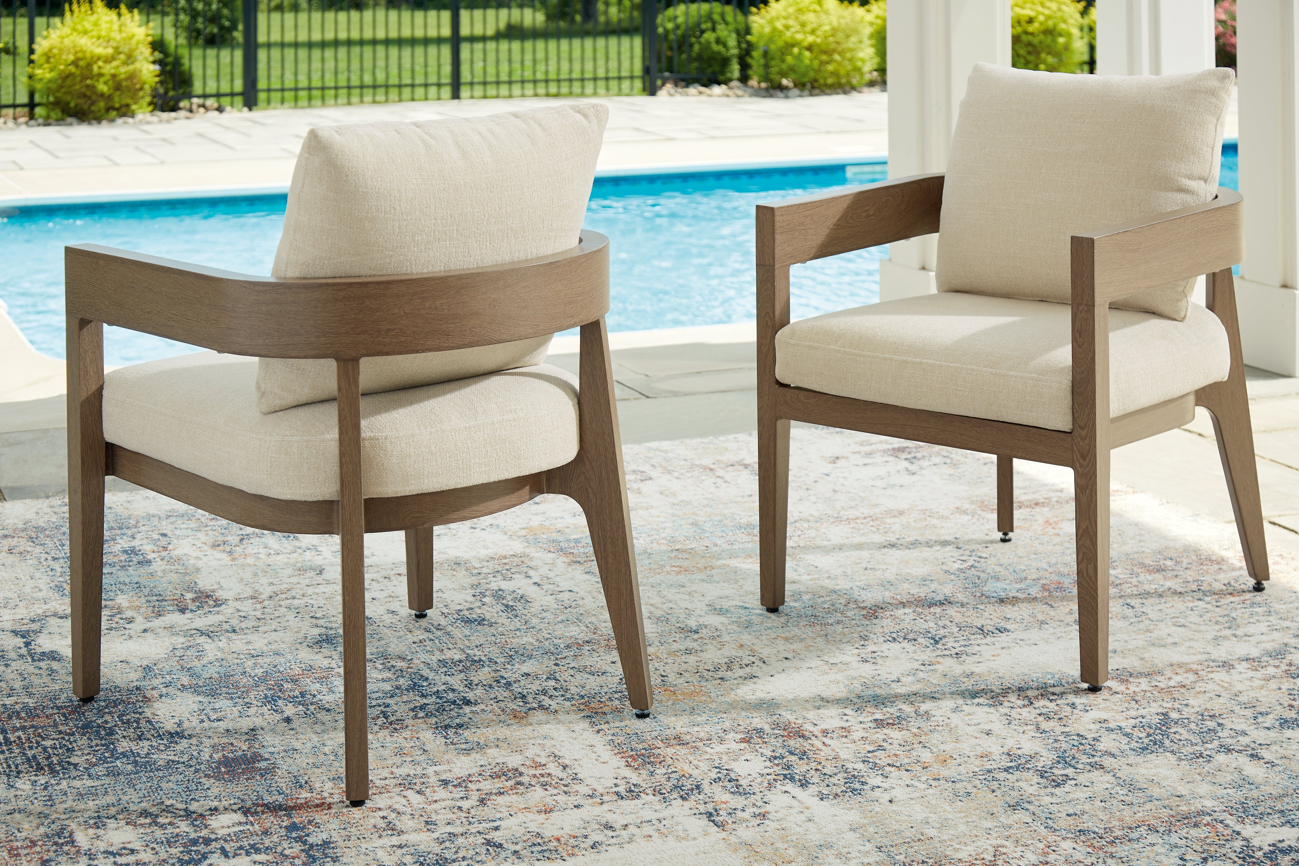 Homestyle Furniture - Ashley Furniture - Serene Bay Outdoor Dining Arm Chair with Cushion (Set of 2) - Arm Chair With Cushion (Set of 2) - P671-601A