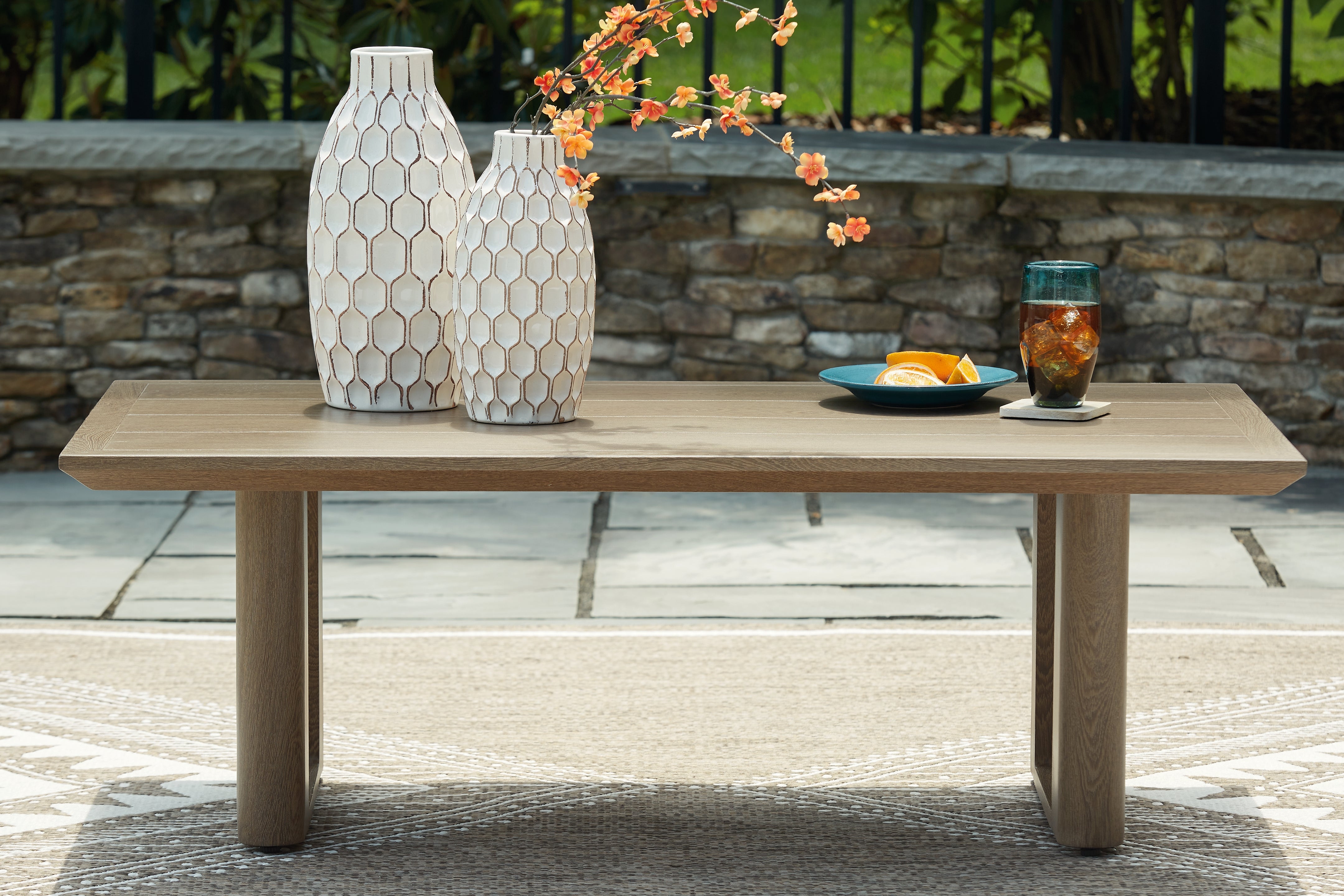 Homestyle Furniture - Ashley Furniture - Serene Bay Outdoor Coffee Table - Rectangular Cocktail Table - P671-701