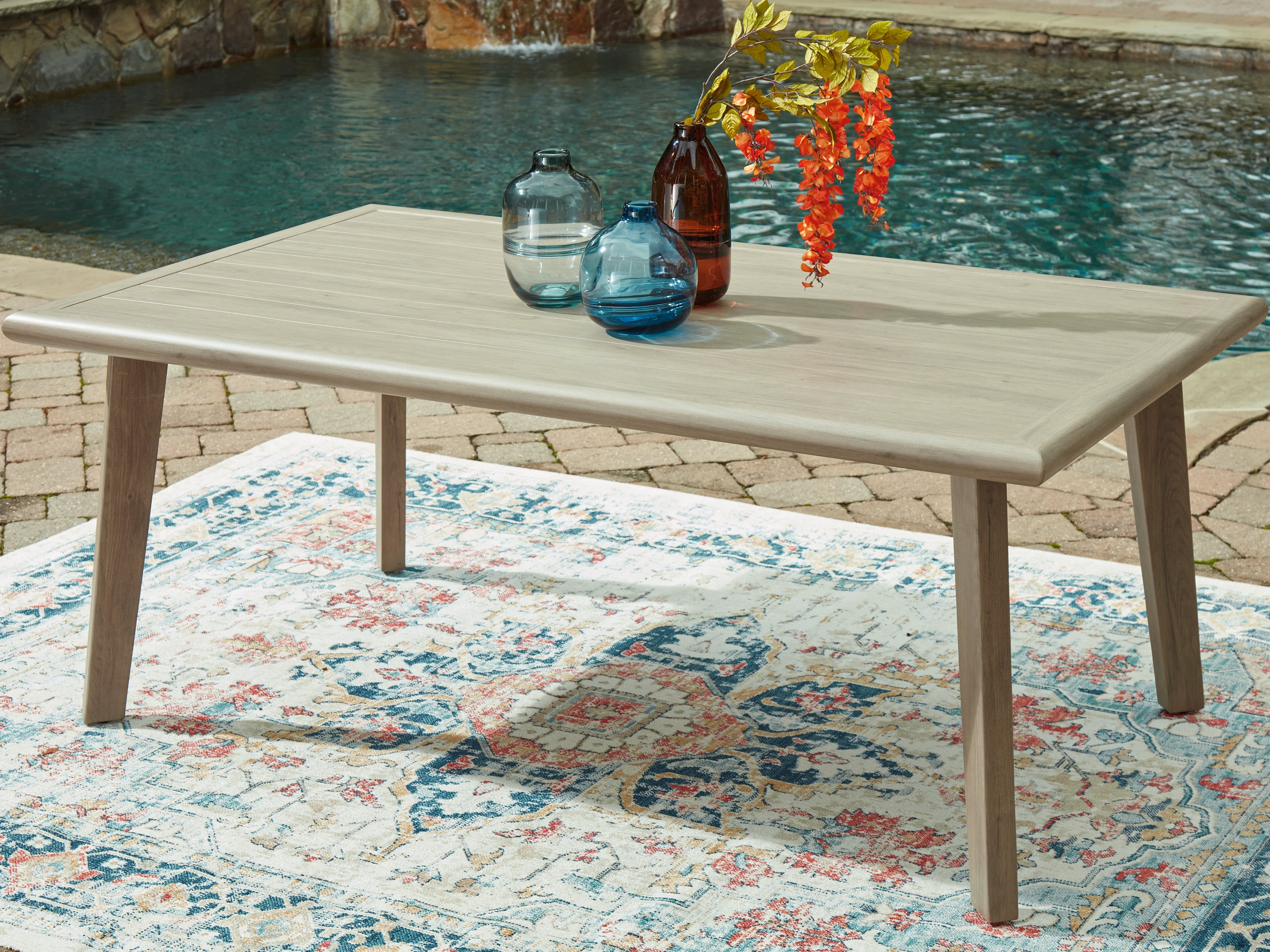 Homestyle Furniture - Ashley Furniture - Cliff Trails Outdoor Dining Table - RECT Dining Table w/UMB OPT - PCP690-625