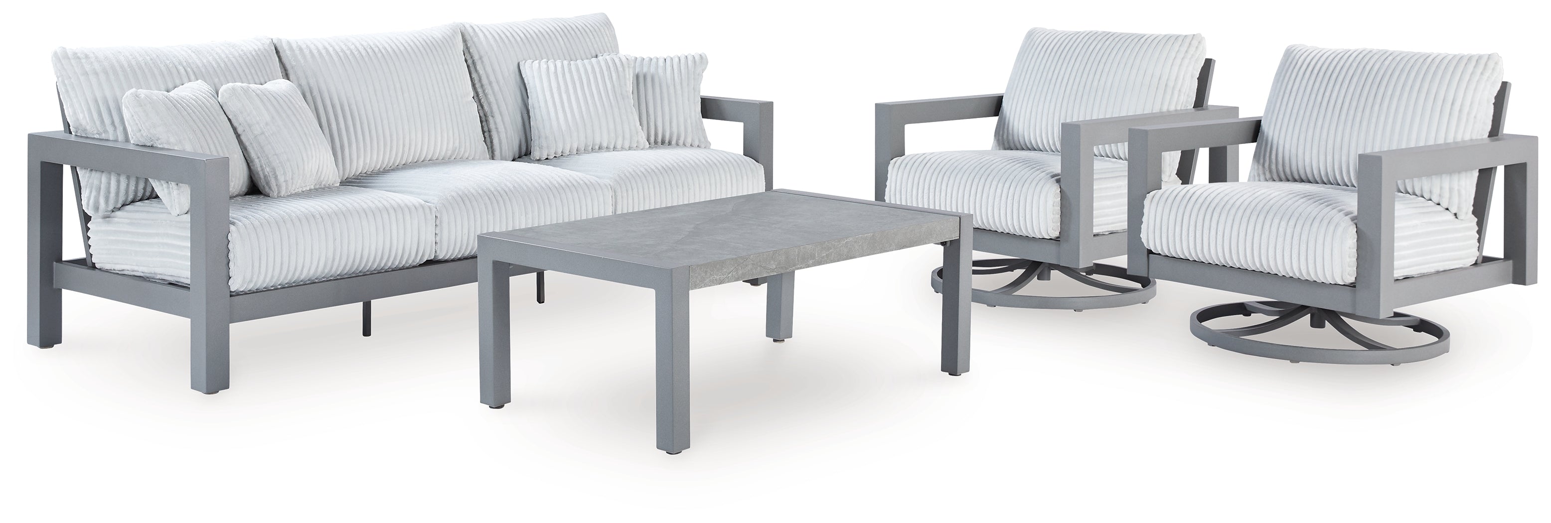 Homestyle Furniture - Ashley Furniture - Hurley Park Outdoor Sofa, 2 Lounge Chairs and Coffee Table - Outdoor Sofa, 2 Lounge Chairs and Coffee Table - PCP695P2