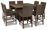 Homestyle Furniture - Ashley Furniture - Paradise Trail Outdoor Counter Height Dining Table with 6 Barstools - Outdoor Counter Height Dining Table with 6 Barstools - P750P6