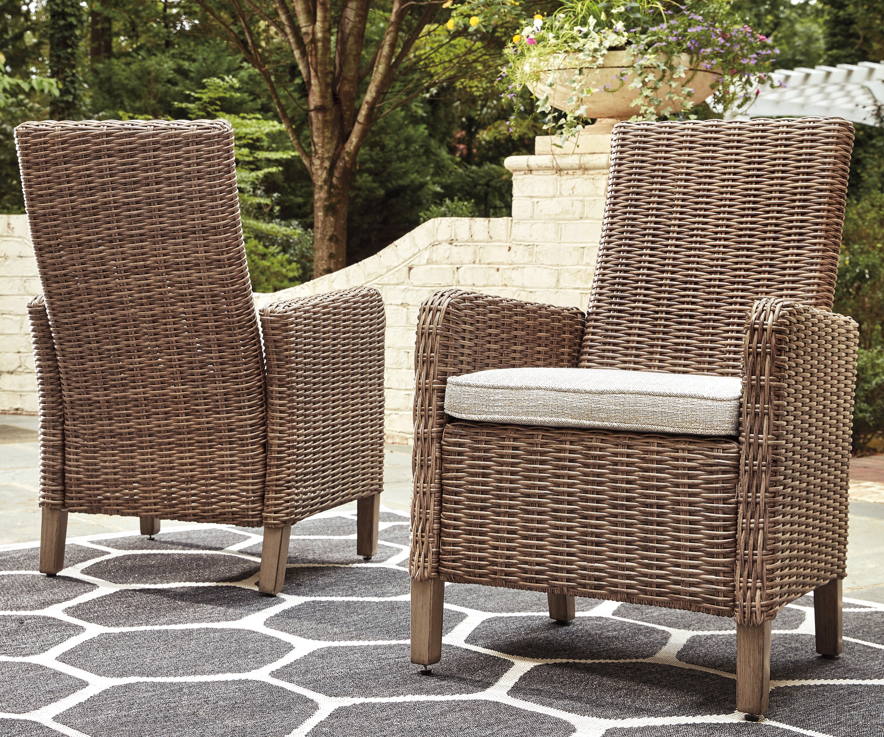 Homestyle Furniture - Ashley Furniture - Beachcroft Outdoor Arm Chair with Cushion (Set of 2) - Arm Chair With Cushion (Set of 2) - P791-601A
