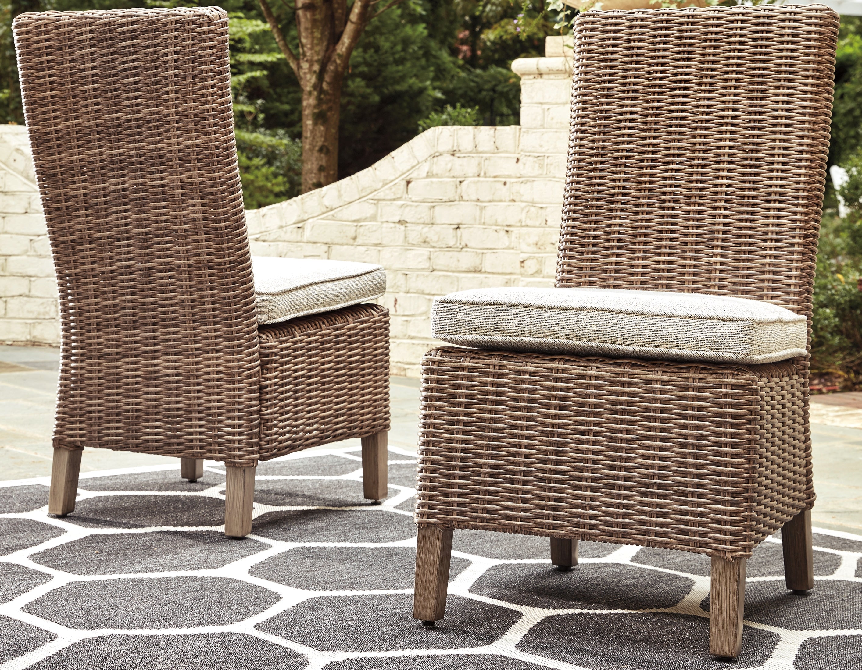 Homestyle Furniture - Ashley Furniture - Beachcroft Outdoor Side Chair with Cushion (Set of 2) - Side Chair with Cushion (Set of 2) - P791-601
