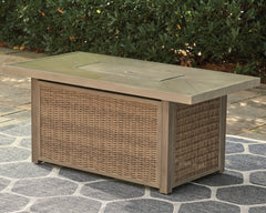 Homestyle Furniture - Ashley Furniture - Beachcroft Outdoor Fire Pit Table - Rectangular Fire Pit Table - P791-773