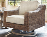 Homestyle Furniture - Ashley Furniture - Beachcroft Outdoor Swivel Lounge with Cushion - Swivel Lounge Chair (1/CN) - P791-821