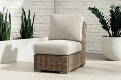 Homestyle Furniture - Ashley Furniture - Beachcroft Outdoor Armless Chair with Cushion - Armless Chair w/Cushion - P791-846