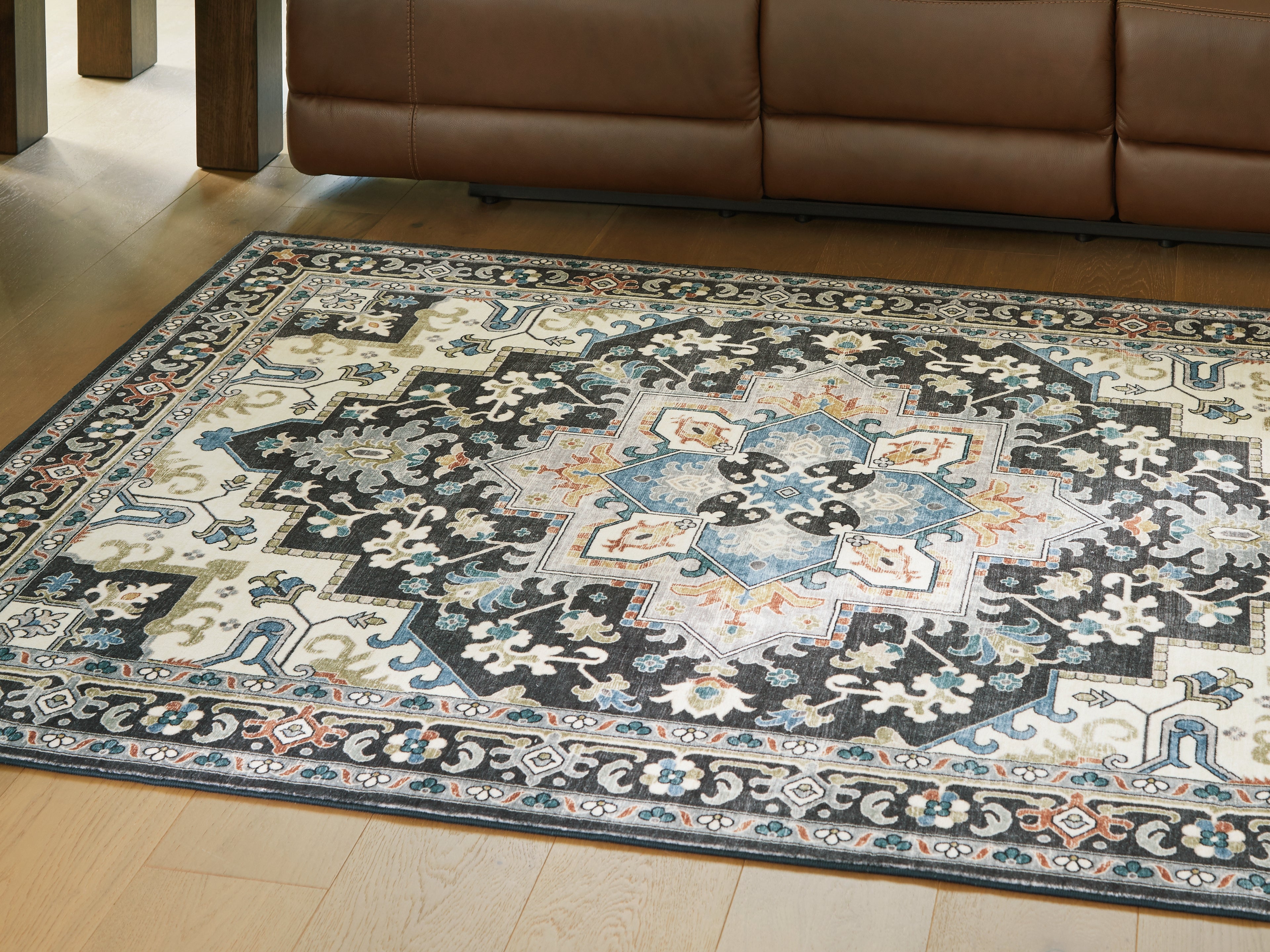 Homestyle Furniture - Ashley Furniture - Leningston 5' x 7' Washable Rug - 5' x 7' Washable Rug - R407062
