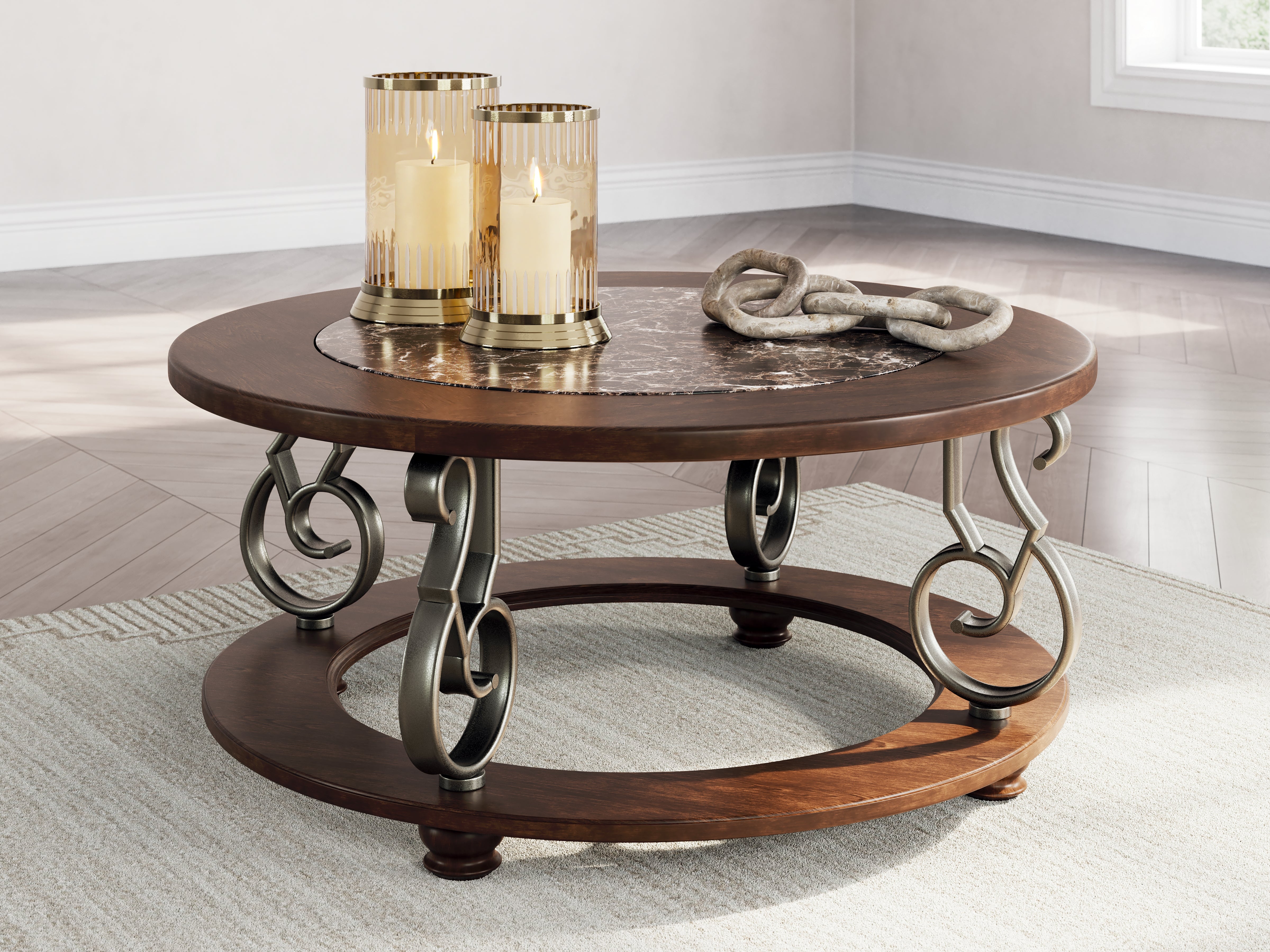Homestyle Furniture - Ashley Furniture - Frallyn Coffee Table - Round Cocktail Table - T623-8