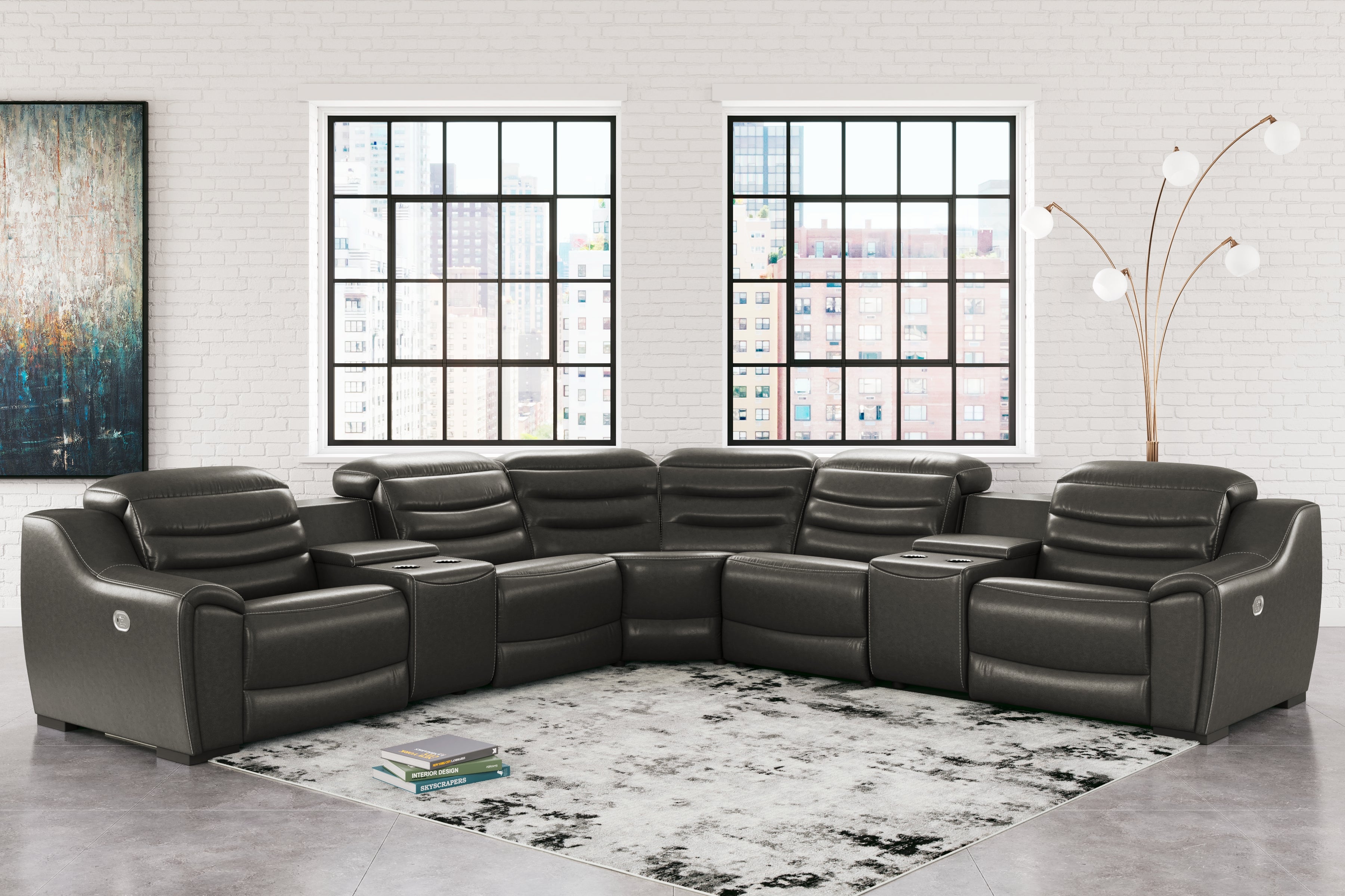 Homestyle Furniture - Ashley Furniture - Center Line 7-Piece Power Reclining Sectional - 7-Piece Power Reclining Sectional - U63404S7