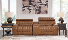 Homestyle Furniture - Ashley Furniture - Temmpton 3-Piece Power Reclining Sectional Loveseat with Console - 3-Piece Power Reclining Sectional Loveseat with Console - U92708S2