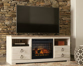 Homestyle Furniture - Ashley Furniture - Willowton 64" TV Stand with Electric Fireplace - 64" TV Stand with Electric Fireplace - W267W8