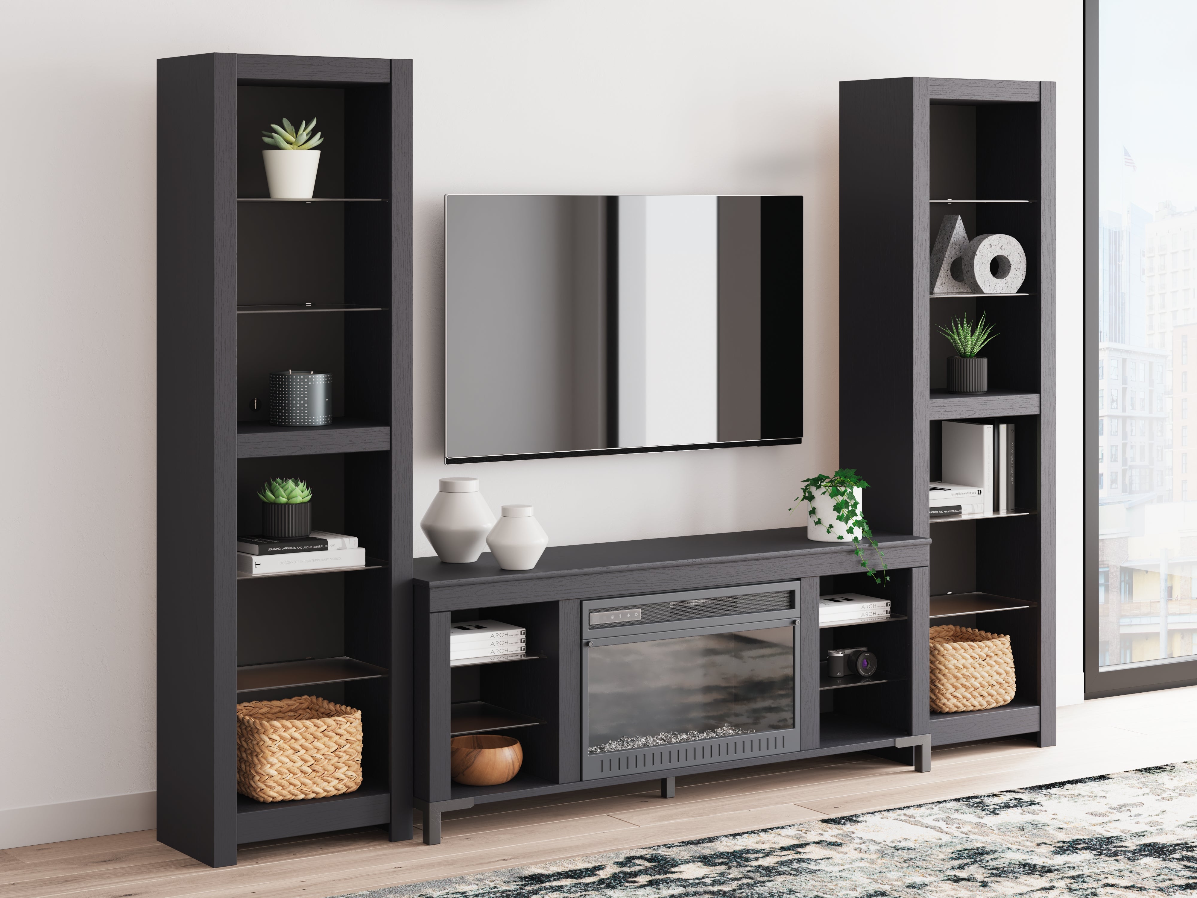 Homestyle Furniture - Ashley Furniture - Cayberry 3-Piece Entertainment Center with Electric Fireplace - 3-Piece Entertainment Center with Electric Fireplace - W2721W2