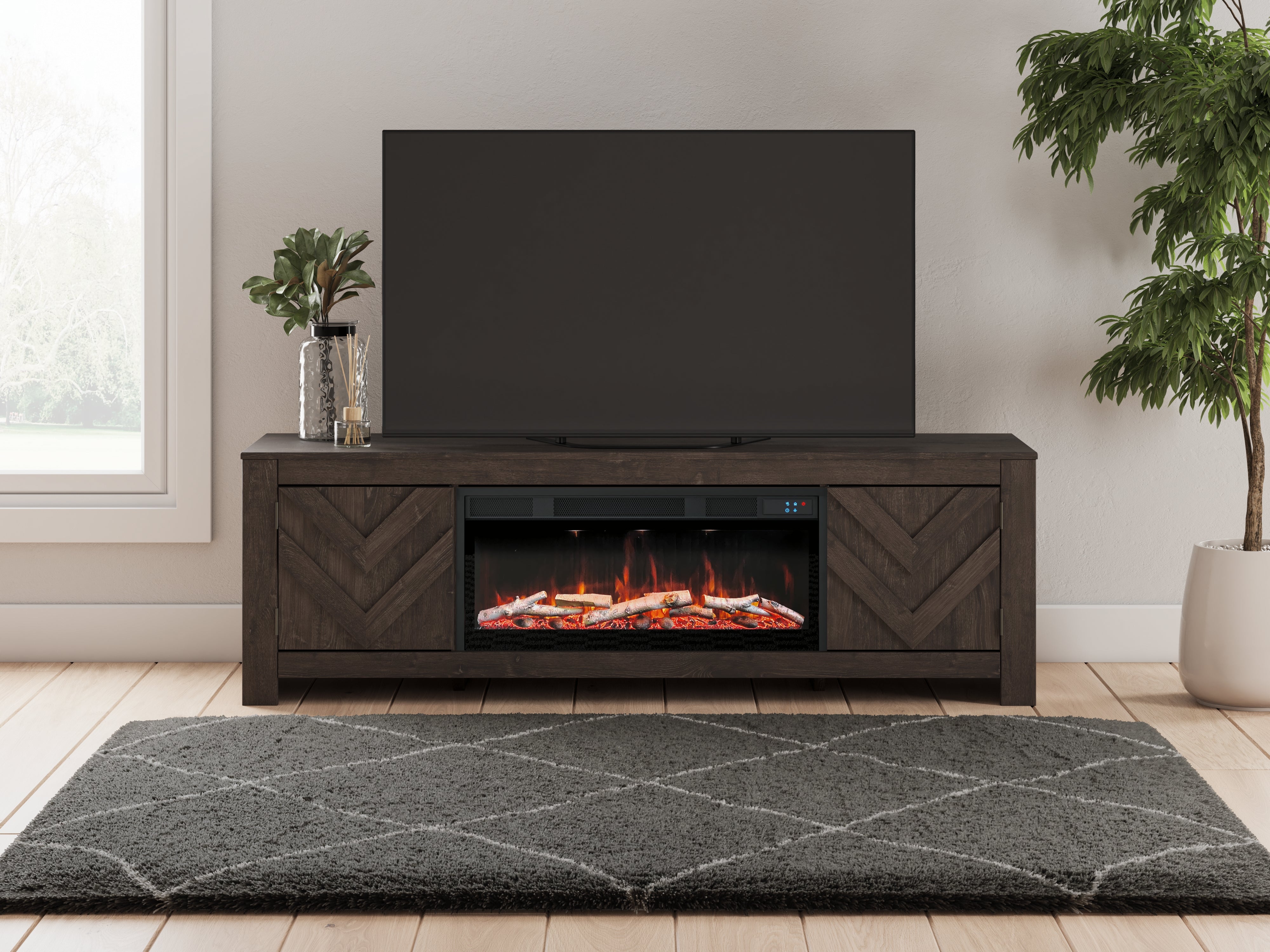 Homestyle Furniture - Ashley Furniture - Cayboni 71" TV Stand with Electric Fireplace - 71" TV Stand with Electric Fireplace - W3789W1