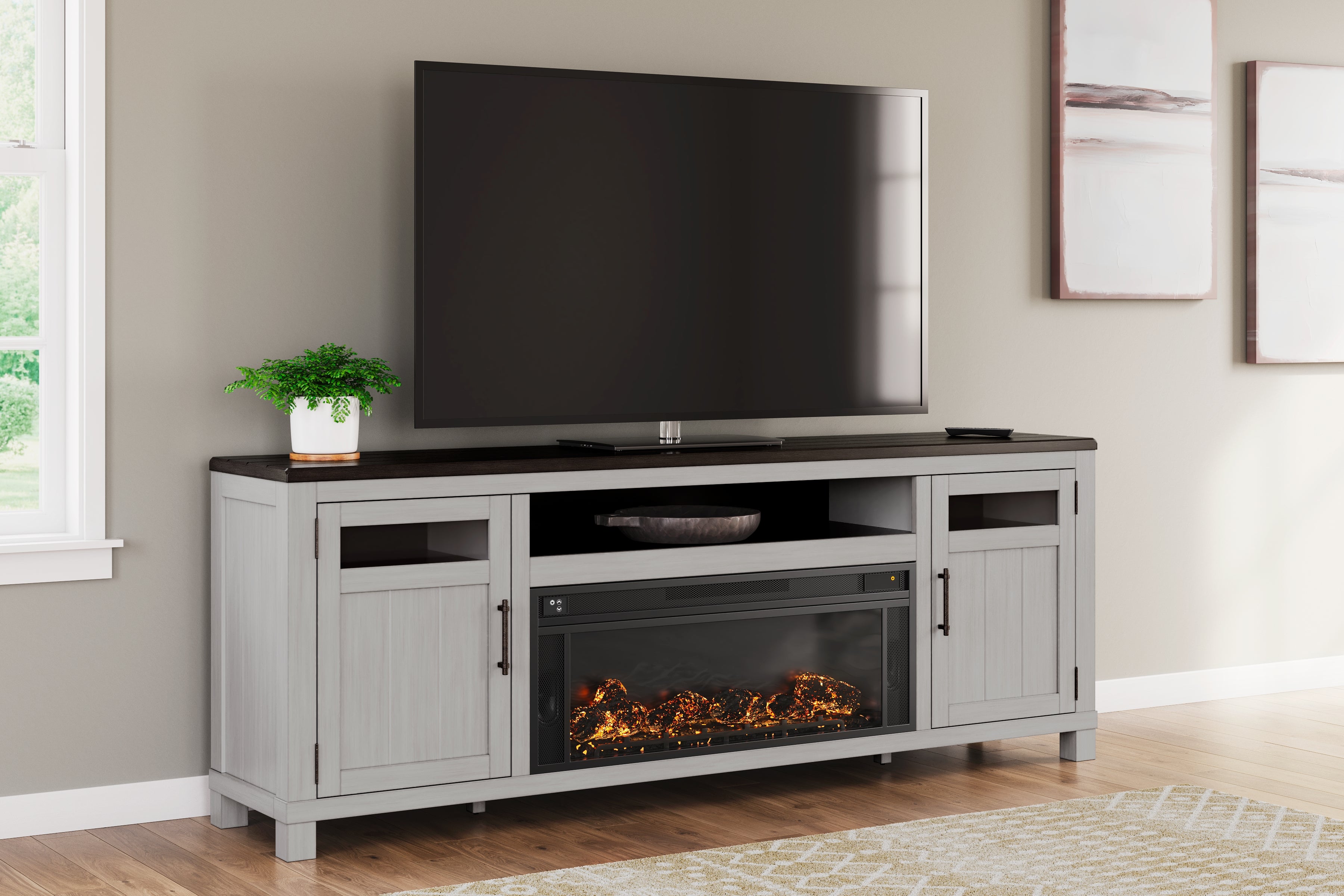 Homestyle Furniture - Ashley Furniture - Darborn 88" TV Stand with Electric Fireplace - 88" TV Stand with Electric Fireplace - W796W1