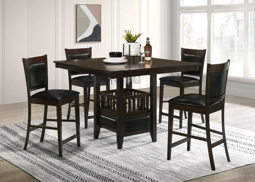 Homestyle Furniture - Coaster - Jaden 5-piece Square Counter Height Dining Set Espresso - 100958-S5