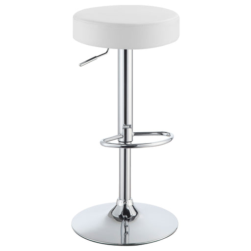 Homestyle Furniture - Coaster - Ramses Adjustable Backless Bar Stool Chrome and White - 102550