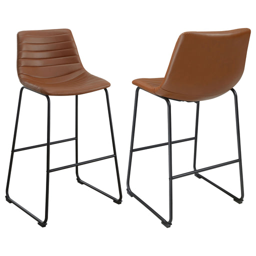 Homestyle Furniture - Coaster - Zuni Faux Leather Upholstered Bar Chair Saddle (Set of 2) - 107219