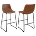 Homestyle Furniture - Coaster - Zuni Faux Leather Upholstered Bar Chair Saddle (Set of 2) - 107219