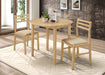 Homestyle Furniture - Coaster - Bucknell 3-piece Round Drop Leaf Dining Table Set Natural - 130006