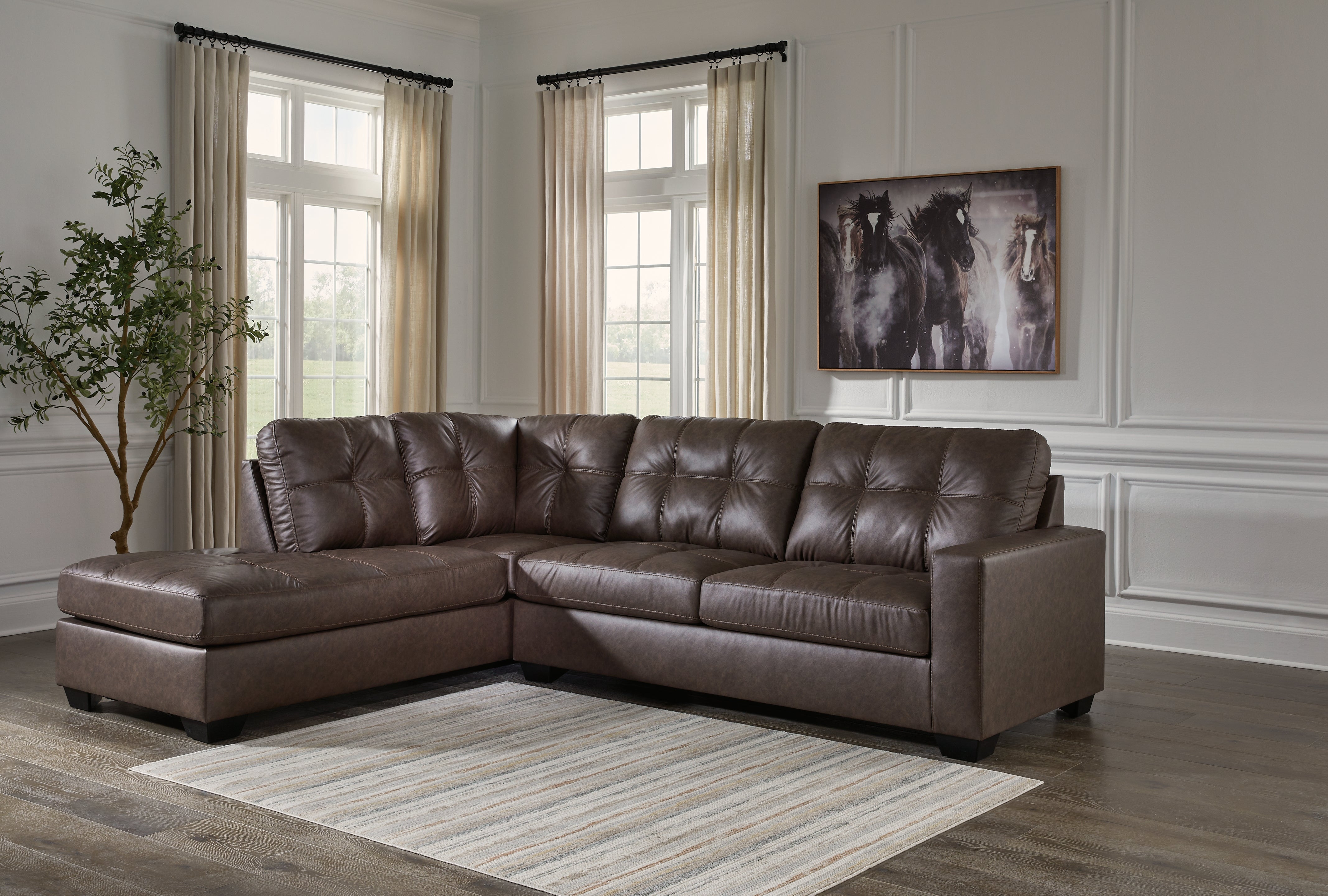 Homestyle Furniture - Ashley Furniture - Barlin Mills 2-Piece Sectional with Chaise - RAF 2-Piece Sectional with Chaise / Umber - 17003S1
