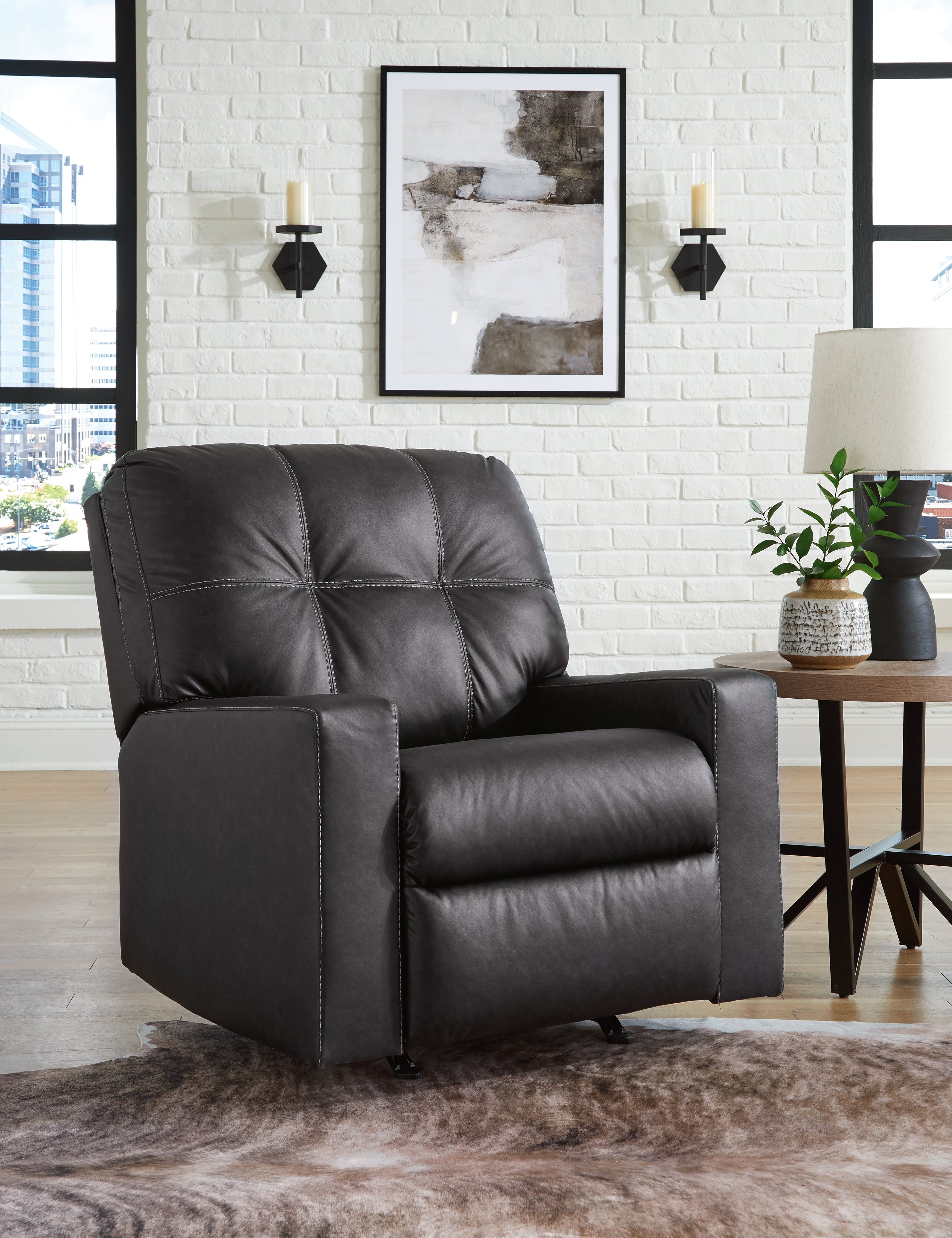 Homestyle Furniture - Ashley Furniture - Barlin Mills Recliner - Rocker Recliner / Carbon - 1700425