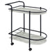 Homestyle Furniture - Coaster - Desiree 2-tier Faux Marble Shelf Metal Bar Cart Black - 181376