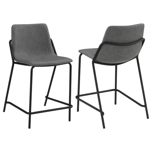Homestyle Furniture - Coaster - Earnest Upholstered Counter Chair Grey (Set of 2) - 183452